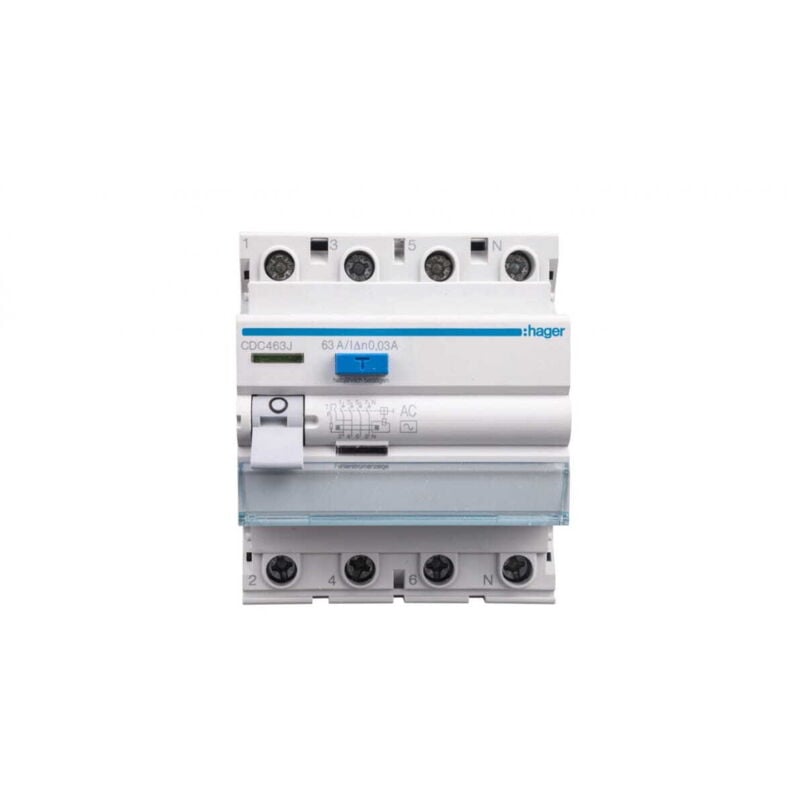 Hager - disjoncteur à courant résiduel 4P 63 a 0,03 a type ac CDC463J polo 3250611619550