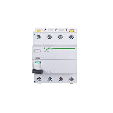 DISJONCTEUR À COURANT RÉSIDUEL 4P 63A 0,3A TYPE AC IID A9Z14463 MASK3606480442445 SCHNEIDER ELECTRIC