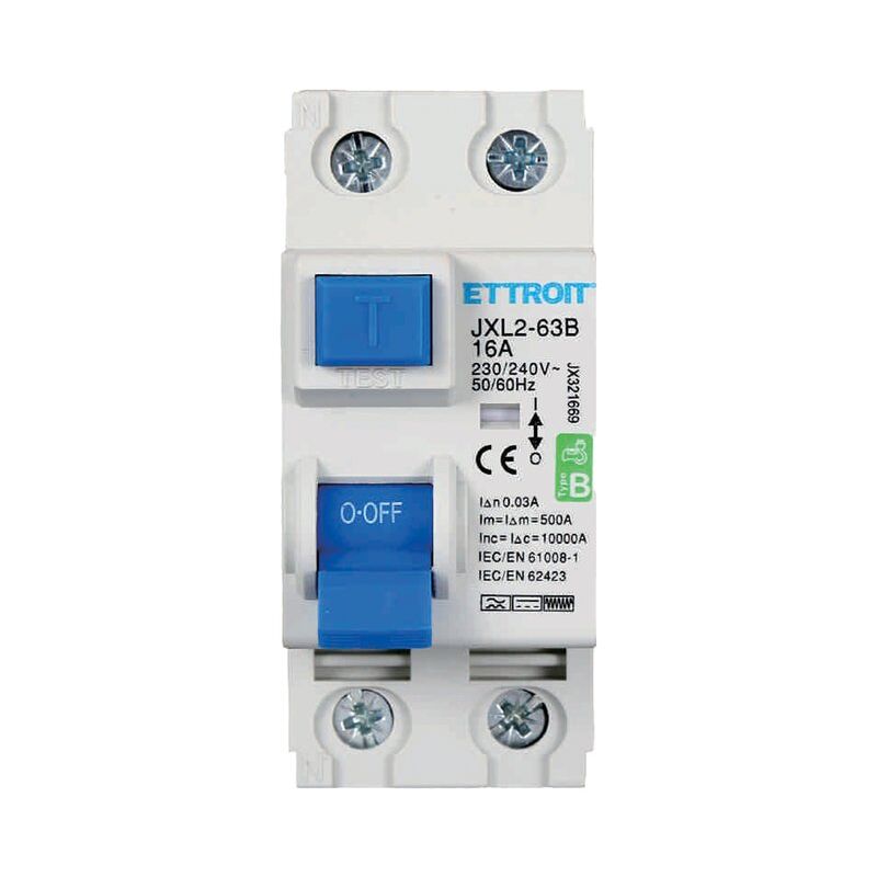 Disjoncteur à courant résiduel pur 2P 16A 30mA curve b 6KA ac/dc 220V