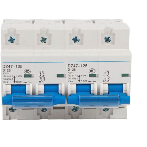 Disjoncteur à enclenchement manuel 125A 10KA, commutateur de transfert bipolaire pour rail DIN, capacité AC450V, installation facile