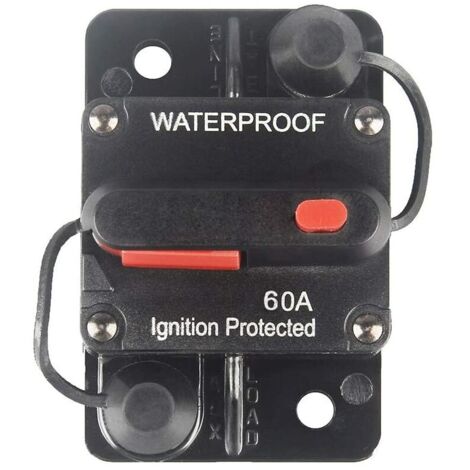 Disjoncteur à réinitialisation manuelle 60A 12V-36V DC montage en surface étanche pour voiture Audio RV bateau marin camion moteurs de pêche haut-parleurs de voiture fusible réarmable