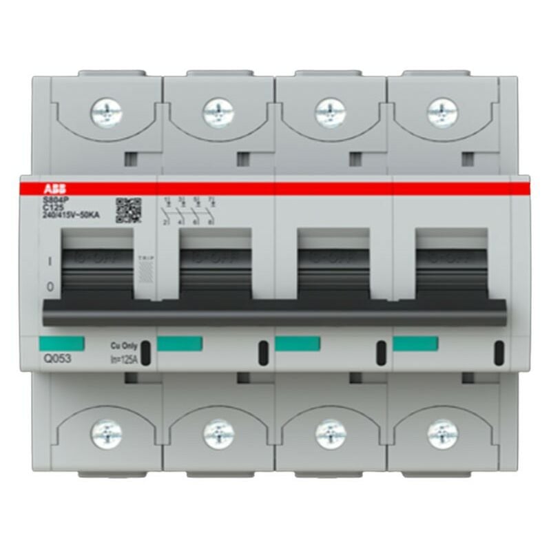 Interrupteur magnétothermique ABB 4P 125A 50KA c S804P 6M S804PC125
