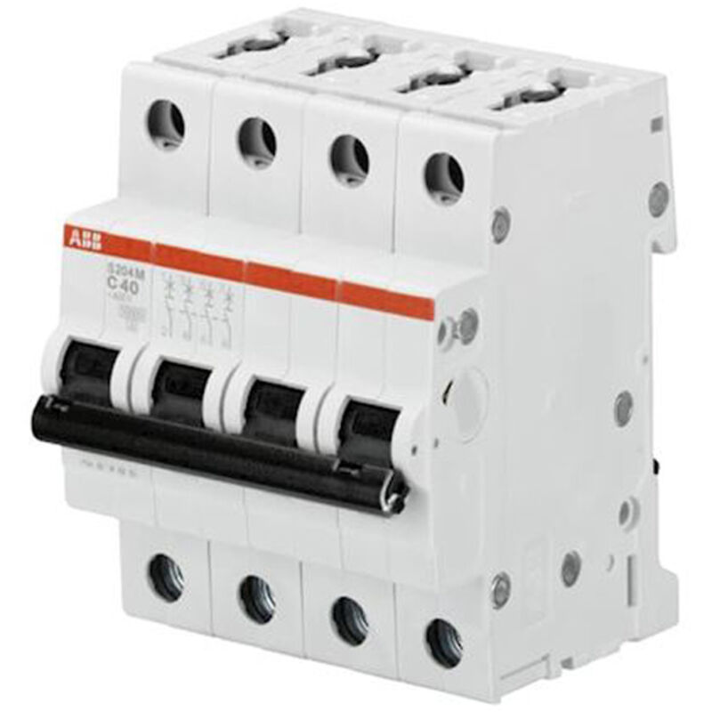 Interrupteur magnétothermique ABB 4P 25A 10kA Type c 4 Modules S204M
