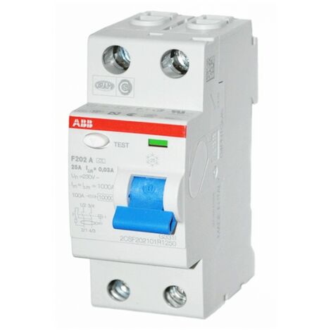 Disjoncteur ABB à courant résiduel pur 2P 25A 30MA F427825