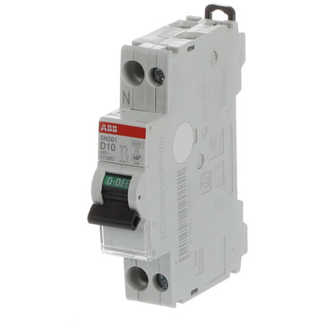 disjoncteur abb - phase neutre - 10a - 6 ka - courbe d - borne à vis - abb 2css255102r0101