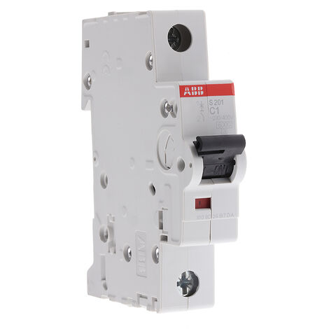 Disjoncteur ABB S200 1P, 1A, pouvoir de coupure 6 kA, montage rail DIN ( Prix pour 1 )