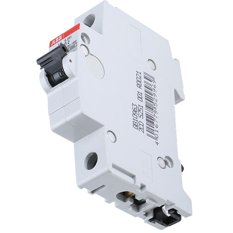 Disjoncteur ABB S200 1P, 2A, pouvoir de coupure 6 kA, montage rail DIN ( Prix pour 1 )