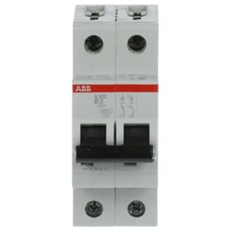 Disjoncteur ABB S200 2P, 2A, pouvoir de coupure 10 kA ( Prix pour 1 )