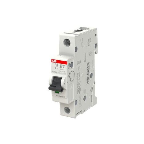Disjoncteur ABB S200M 1P, 2A, pouvoir de coupure 15 kA ( Prix pour 1 )