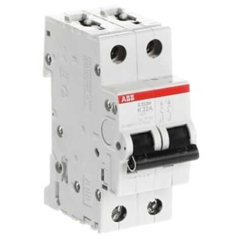 Disjoncteur ABB S200M 2P, 32A, pouvoir de coupure 15 kA ( Prix pour 1 )