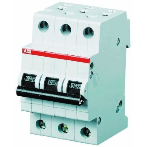 Disjoncteur ABB S200M 3P, 63A, pouvoir de coupure 10 kA, montage rail DIN ( Prix pour 1 )