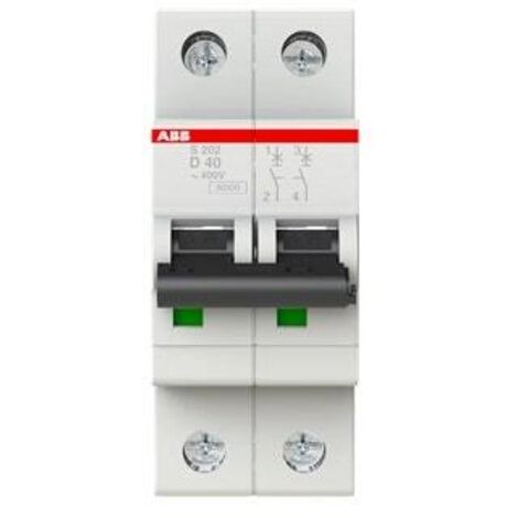 disjoncteur - abb s202 - 2 poles - 32a - courbe d - bornes à vis - 10ka - abb 2cds252001r0321