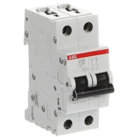 Disjoncteur ABB S202L 2P, 50A, pouvoir de coupure 6 kA ( Prix pour 1 )