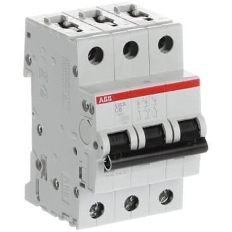 Disjoncteur ABB S203L 3P, 6A, pouvoir de coupure 6 kA ( Prix pour 1 )