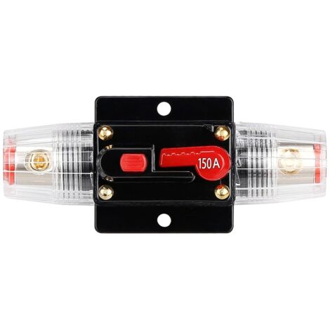 Disjoncteur audio 150 A, porte-fusible 12 V-24 V CC, disjoncteur enfichable avec bouton de réinitialisation