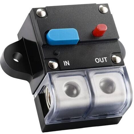 Disjoncteur Audio, 150A Réinitialisable de Voiture Fusible Bouton de Réinitialisation Disjoncteur Disjoncteur Auto-Récupération pour la Protection Audio et Amplis de Voitur 12-48V DC