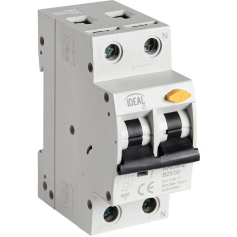 Disjoncteur avec dispositif de surintensité KRO6 2P B25 30mA AC Idéal