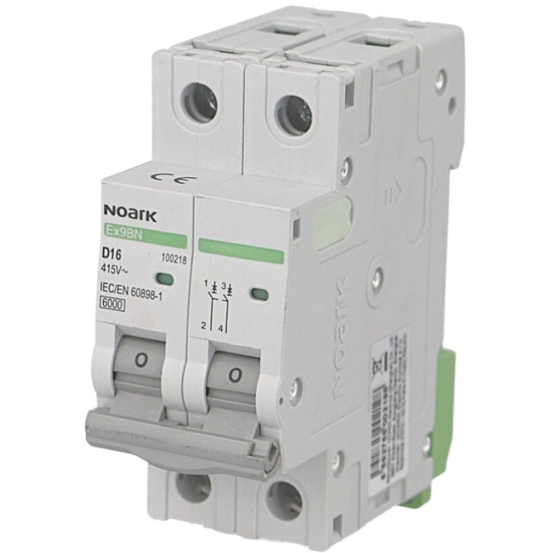 Noark - Disjoncteur bipolaire modulaire 63A courbe d Ex9BN