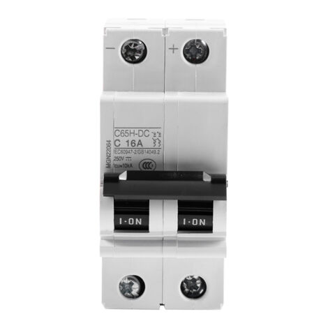 Disjoncteur C65H-DC 2P 250V DC pour Énergie Solaire Interrupteur 16A