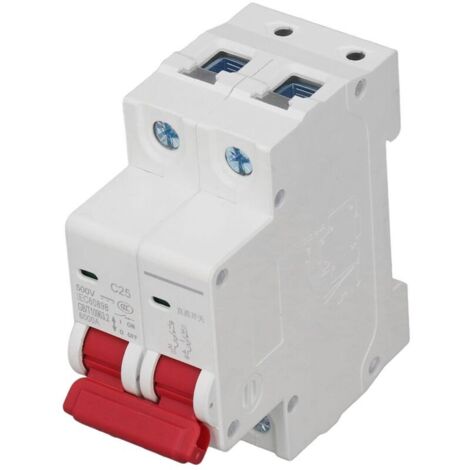 Disjoncteur Cc 2P 6000A Mini Disjoncteur Installation sur Rail DIN Protection Photovoltaïque Interrupteur D'air 25A DC500V