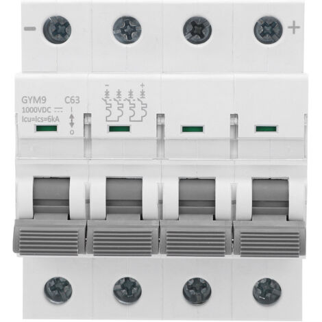 Disjoncteur CC pour montage sur rail DIN miniature GYM9C63 4P 1000V