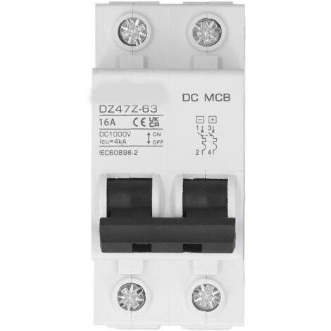 Disjoncteur cc Protection contre les surcharges système magnétique disjoncteur PV 2P 1000V 16A