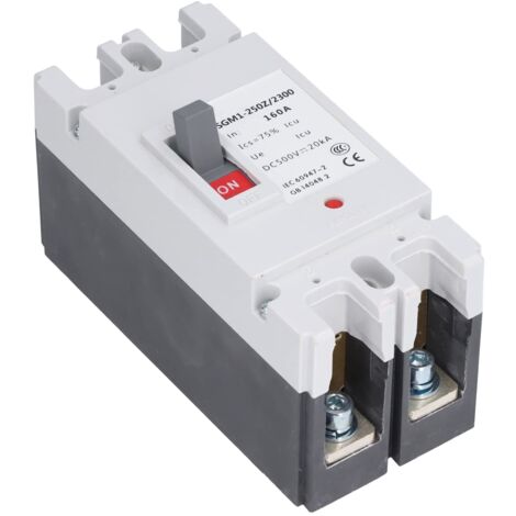Disjoncteur CC SGM1-250Z/2300, Disjoncteur CC 500 V 160A 2P, Disjoncteurs à Boîtier Moulé en Plastique Thermodurcissable BMC Interrupteur D'énergie Solaire