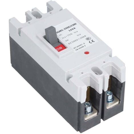 Disjoncteur CC SGM1-250Z/2300, Disjoncteur CC 500 V 160A 2P, Disjoncteurs à Boîtier Moulé en Plastique Thermodurcissable BMC Interrupteur D'énergie Solaire