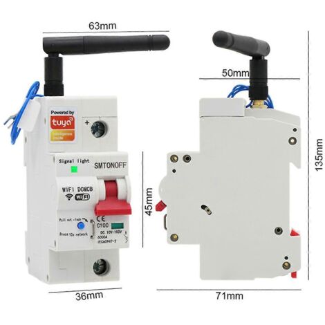 Disjoncteur CC WiFi Tuya Smart Life pour Alexa Home 63A