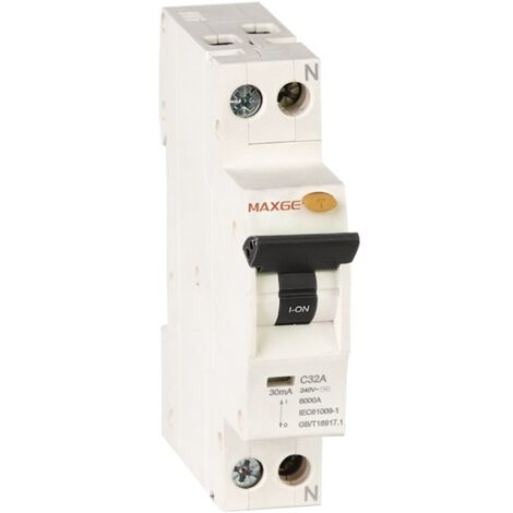 Disjoncteur Combiné DPN ( Disjoncteur Miniature + Différentiel) Résidentiel 1P+N 6-40 A 6kA Courbe C MAXGE 25 A