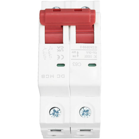 Disjoncteur DC 1000V 63A bipolaire, interrupteur de sécurité 6000A pour installation solaire et électrique