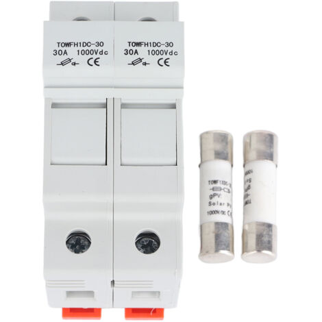 Disjoncteur DC 1000V avec 2 fusibles - Protection efficace pour appareils électriques 15A - Jeu disjoncteur fusible