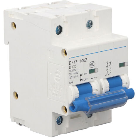 Disjoncteur DC 125A 10KA 36mm Rail DIN - Protection Surcharge 500V DC - Disjoncteur Miniature Haute Capacité
