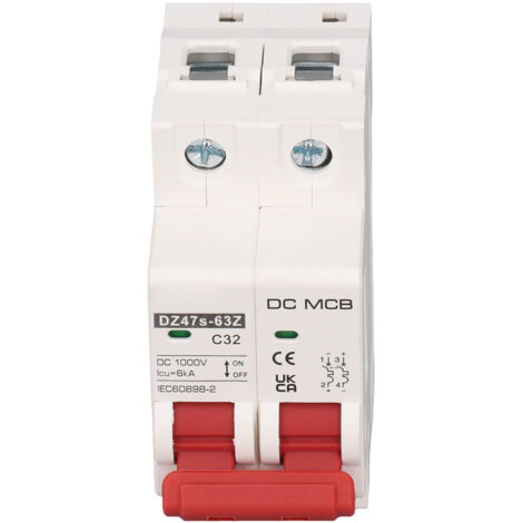Disjoncteur DC 2P 32A 1000V pour Installation Photovoltaïque, Courbe C, 6000A