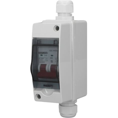 Disjoncteur DC 2P 40A 1000V IP65 Étanche pour Panneaux Solaires Photovoltaïques 6KA
