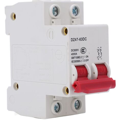 Disjoncteur DC 2P Commutateur D'air Protection contre les Courts-circuits Interrupteur de Déconnexion Isolateur(16A)