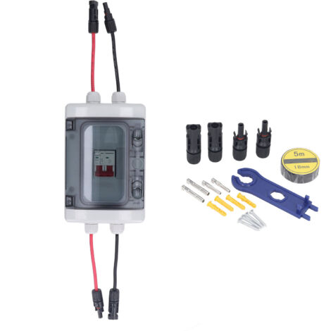 Disjoncteur DC pour Panneaux Solaires, Boîte Étanche IP65 500V 20A, Protection contre les Surcharges