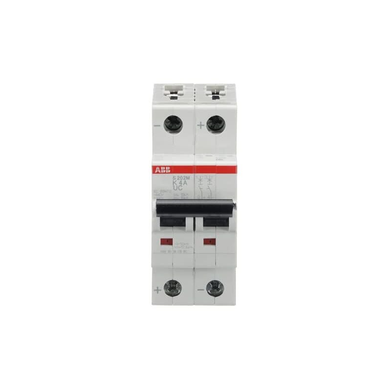 Disjoncteur ABB S202M 2P, 4A, pouvoir de coupure 10 kA ( Prix pour 1 )