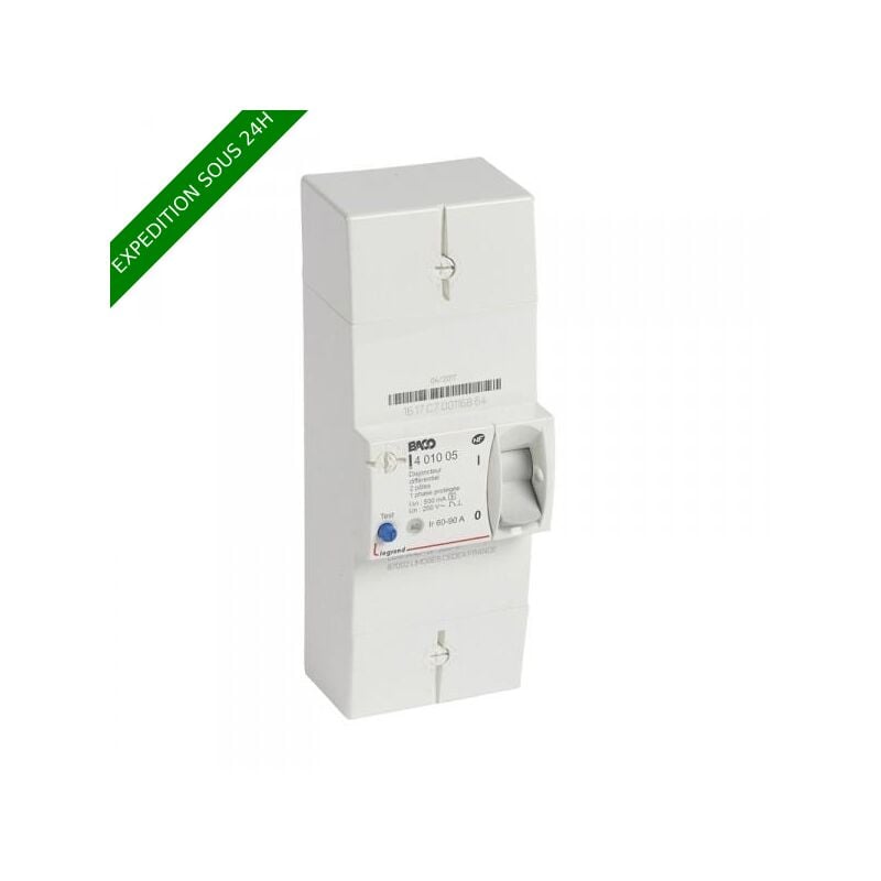 Legrand - Disjoncteur de branchement EDF 60/90A sélectif - 500mA - bipolaire - 401005