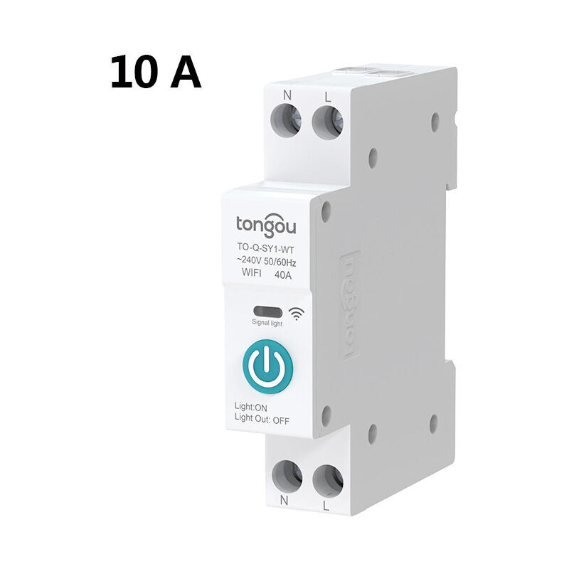 Disjoncteur de commutateur intelligent tuya wifi 1P 10A Rail din pour maison intelligente commutateur de telecommande sans fil.. Debuns