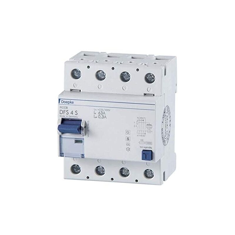 Disjoncteur de fuite à la terre - disjoncteur différentiel 4-P 63/0,3A DFS4 063-4/0,30-A s Doepke 9146905