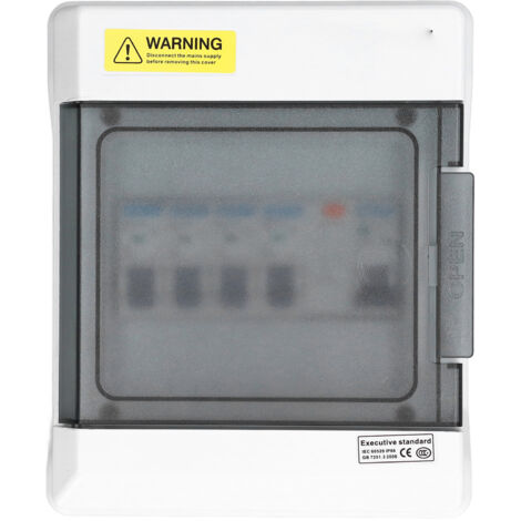 Disjoncteur de Fuite Mini 4 Voies avec Protection 63A 30mA, Tableau RCD+4MCB (6A+2x16A+32A) pour Installation 230V