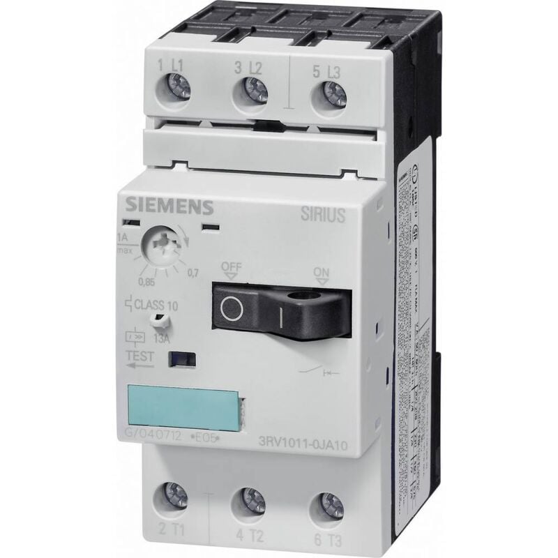 Disjoncteur Siemens 3RV1011-0EA10 3 no (t) Plage de réglage (courant): 0.28 - 0.4 a Tension de contact (max.): 690 v/ac
