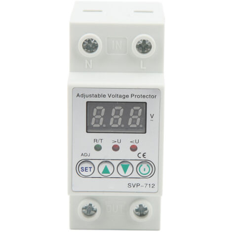 Disjoncteur de Protection Tension 220V 40A, Réglable avec Reset Automatique et Délai Réglable