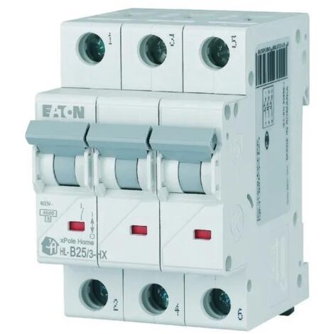 Disjoncteur de surintensité EATON B 25A tripolaire HN-B25/3 194883
