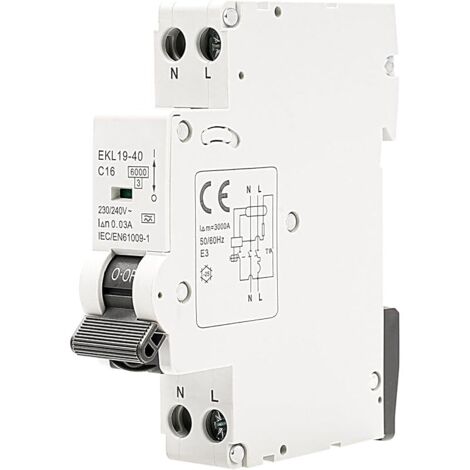 Disjoncteur différentiel 16A 30mA pour un usage domestique RCCB Disjoncteur de surintensité type A 220V AC 1P+N avec protection contre la surcharge et les courts-circuits.
