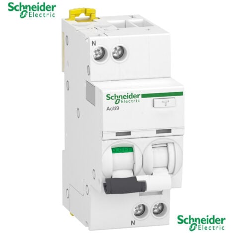 SCHNEIDER ELECTRIC Disjoncteur Différentiel 1p+n 10A - 30 ma -courbe C - 4.5 kA- Acti9 Schneider