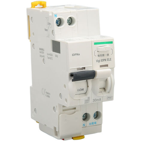Disjoncteur différentiel 1P+N 6A 230V AC pour protection contre les fuites - Bureau et maison
