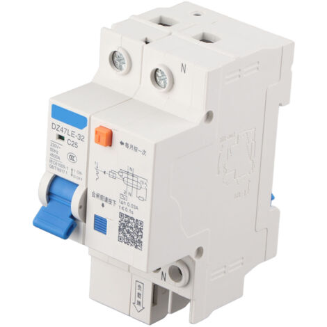 Disjoncteur différentiel 25A 1P+N 230V DZ47LE-32 pour protection électrique résidentielle
