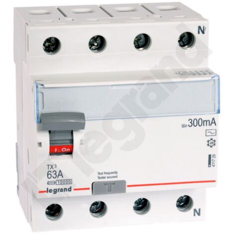 Disjoncteur différentiel 4P 63A 0,3A type AC P304 TX3 411729